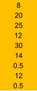 8 20 25 12 30 14 0.5 12 0.5