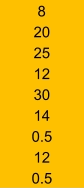 8 20 25 12 30 14 0.5 12 0.5